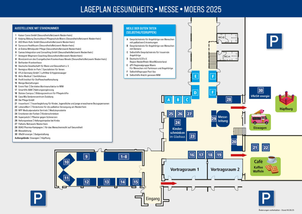 Finaler Lageplan der Gesundheits.Messe.Moers 2025 im Eurotec Looop